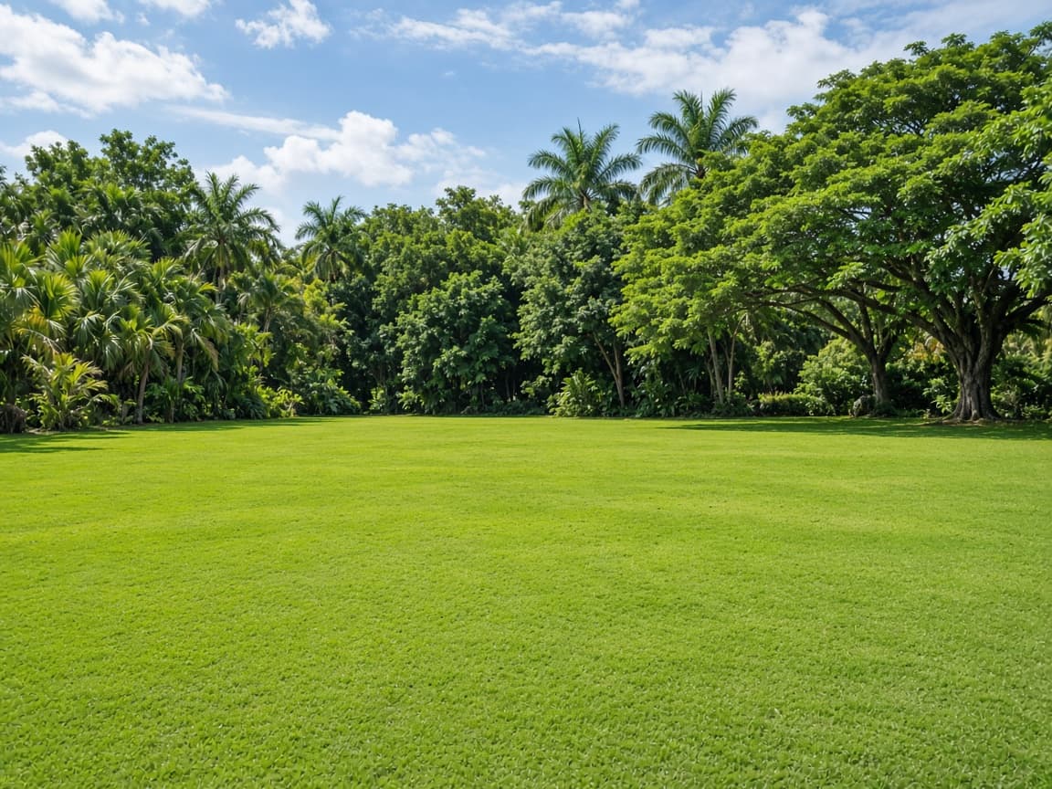 Manicured lawns