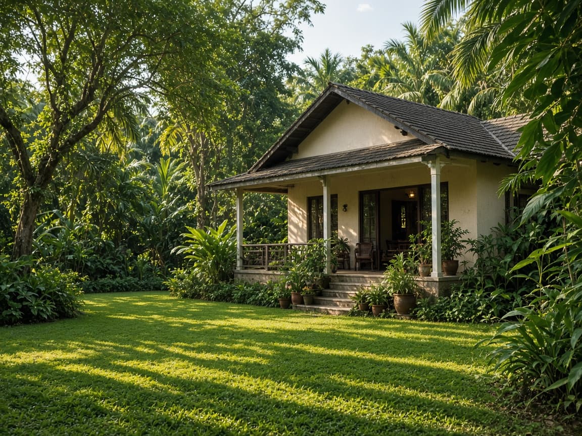 A garden cottage among the trees